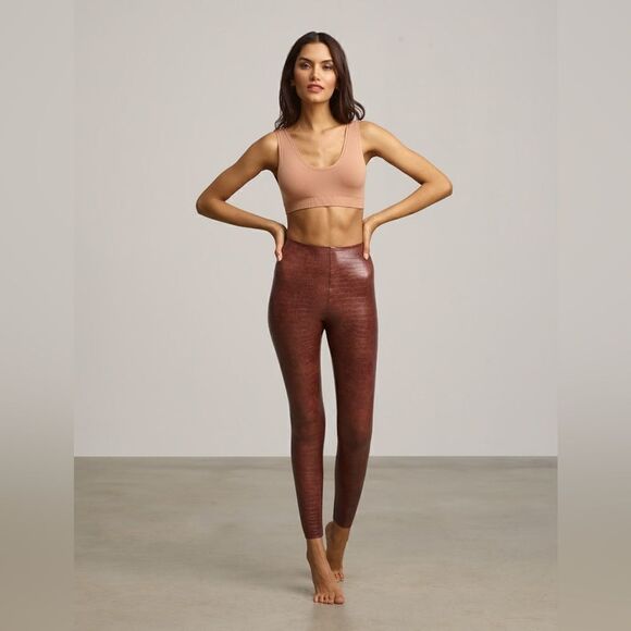 Commando Faux Leather Leggings in Brown Crocodile - Picture 7 of 8